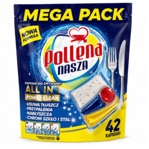 Pollena Nasza Kapsułki do Zmywarki All in One Power Clean 42 szt. Mega Pack